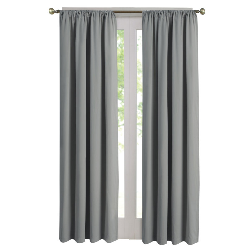 Rideau simple occultant et isolant Prine, Gris