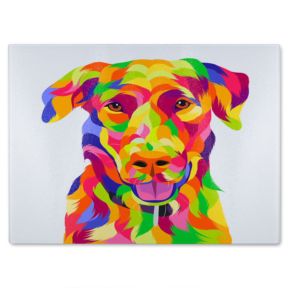 Amazing Illustration of Dog Pop Art Designer Glass Chopping Board