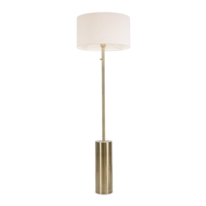 Alizander 150cm Traditional Floor Lamp, Antique Brass, Cream