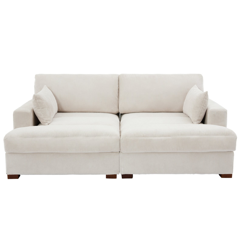 Bentura 210Cm Recessed Arms Modular Sleeper, Beige