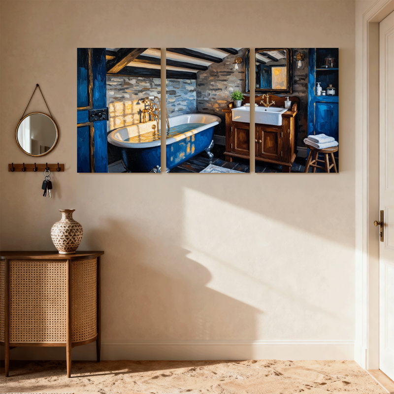 Ensemble de 3 reproductions d'art mural en toile, H 18 po x l 36 po