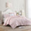 Swift Home Pintuck 3-Piece Microfiber Comforter Set - Solid Colors and Striped Designs - All-Seasonal, Durable, Easy Care