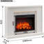 FLAMME Ecula Electric Fireplace with surround and 2kW Fireplace Heater White Multiple Colours Available