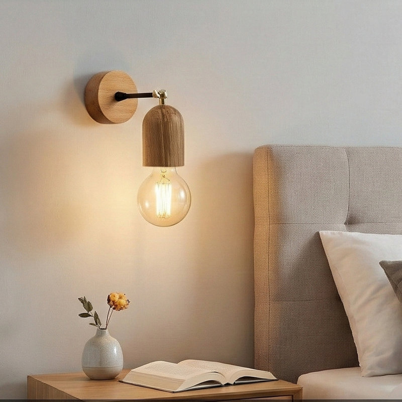 Applique murale en bois réglable 1 lumière