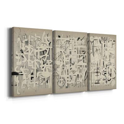 ABSTRACT Series CMVIII  -Custom Wrapped Gallery Canvas - 3 Pieces