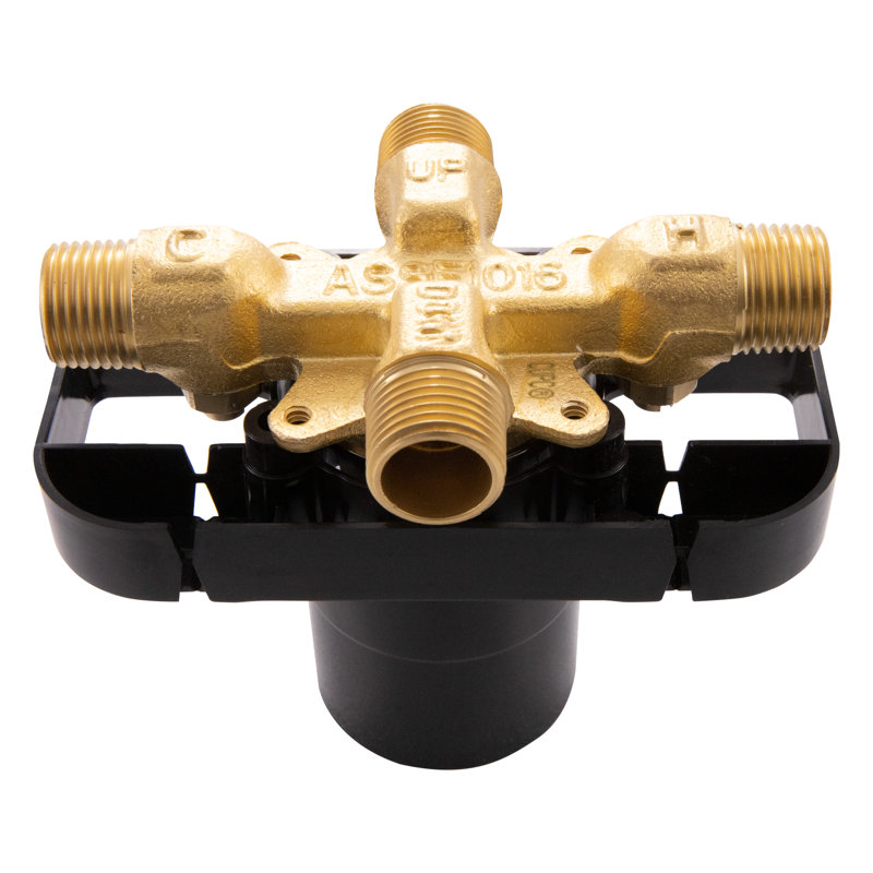 Robinet de baignoire et de douche à 1 poignée et 1 jet FlowCurve avec valve à pression équilibrée en chrome poli