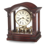 Traditional Roman Numeral Wood Quartz Movement / Crystal Tabletop Clock in Dark Brown Wood