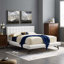 Grand lit plateforme tapissier en tissu touffeté Julia-1680875239