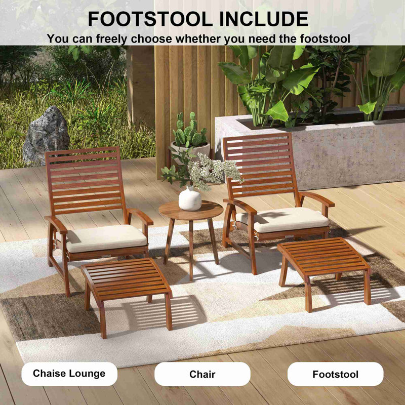 Chaises de patio avec coussins 4 pièces Quitin Outsunny