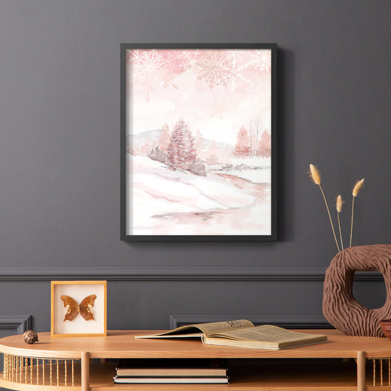 «Blush Winter», reproduction encadrée - bois massif, Noir, H 20 po x l 16 po