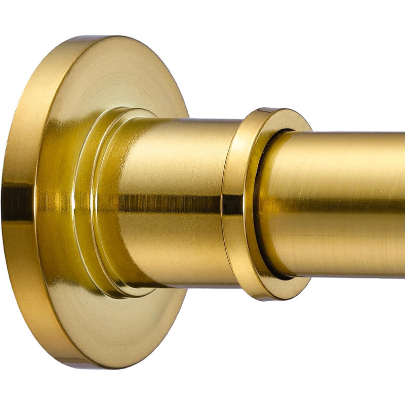 Tringle de rideau de douche réglable - tringle à ressort en acier inoxydable sans perçage pour la salle de bain ou la fenêtre, conception résistante à la rouille avec grands embouts