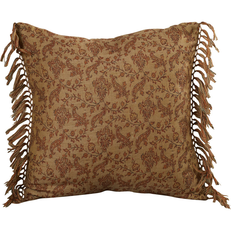 Floral Wool Reversible Throw Pillow