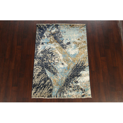 Tapis oriental abstrait artistique moderne 4 x 6