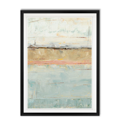Pastel Horizon I - Matted and Framed Under Acrylic Glass, Large Living Room Wall Art
