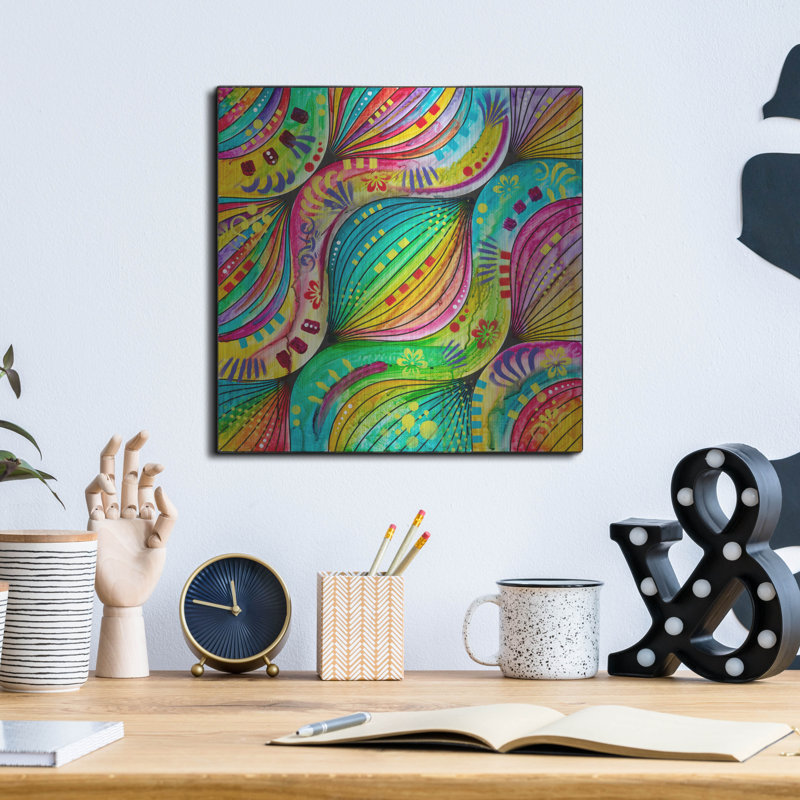 Red Barrel Studio® «Wavy Motif» par Dean Russo, art mural en métal, H 12 po x l 12 po