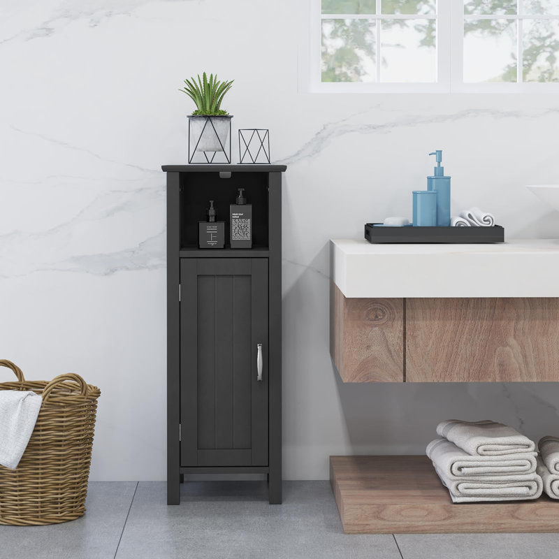 Amany Freestanding Bathroom Cabinet, Black