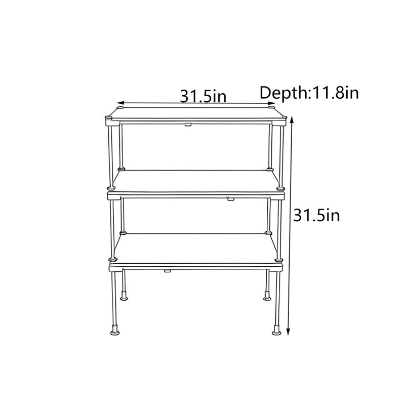Console Italian Minimalist, H 31,5 po x l 31,5 po x P 11,8 po