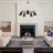 Dalisia 5 - Light Modern Wagon Wheel Black/Brass Chandelier