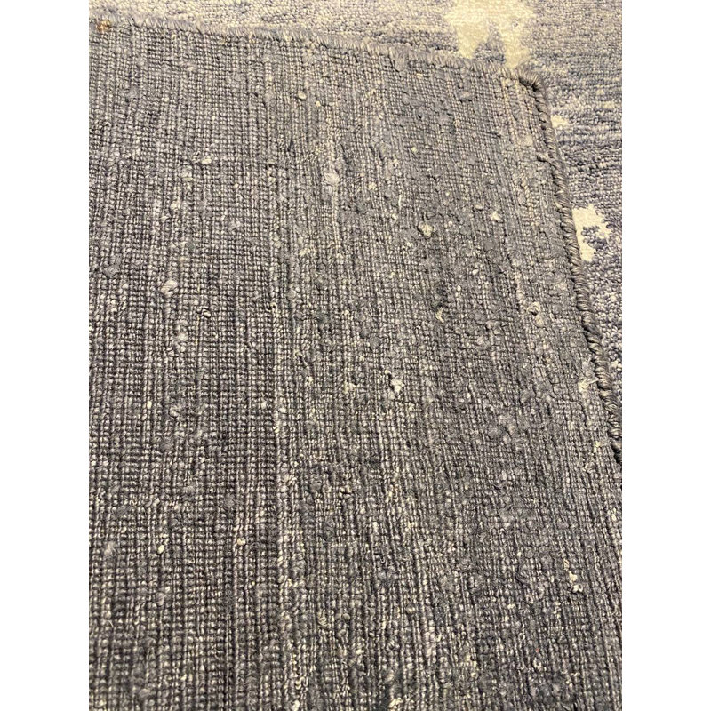 Wool Abstract Area Rug in Gray/White