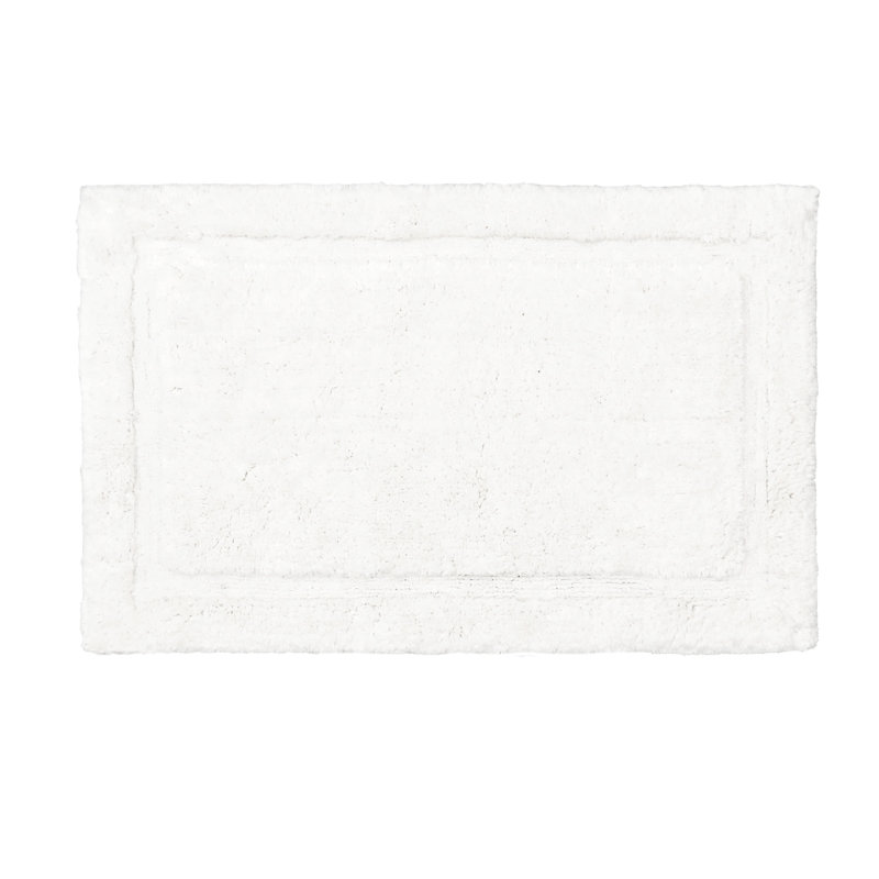 Jean Pierre Lydia Border Rane Plush Bath Rug, 20"W x 32"L, Charcoal