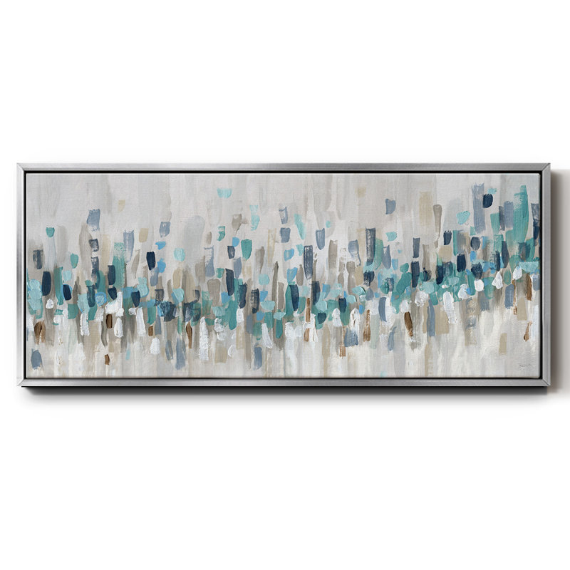 Blue Staccato- Framed Canvas