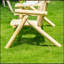 Chaise 2 places Adirondack en bois, banc de patio avec table, fauteuil d'extérieur avec causeuse pour porche, cour, terrasse, naturel-644970620