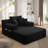 Luxurious Plush Corduroy Chaise Lounge with 3 Pillows, Convertible Sofa Bed with Storage Pocket, Frameless Design & Compression Foam for Small Spaces, Living Room, Apartment-1094824137