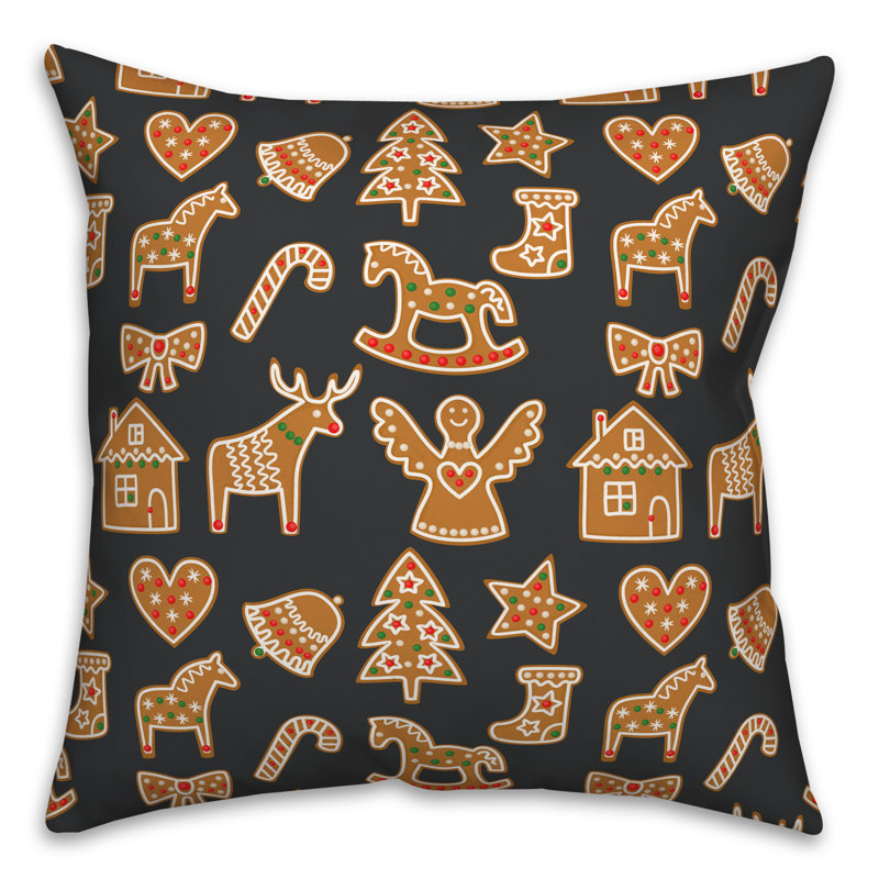 Festive Christmas Reversible Square Throw Pillow 18" x 18"