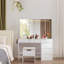 Ensemble coiffeuse avec tabouret et miroir Maspeth