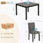 Ensemble de table de salle à manger 5 pièces avec 4 chaises, ensemble de table de salle à manger pour 4 personnes avec chaises, ensemble de table de salle à manger en bois pour cuisine, salle à manger, gris clair et noir deux tons