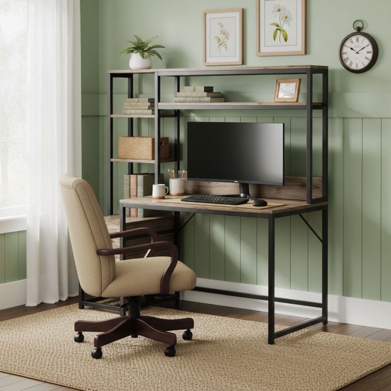 Computer Desk, Gray/Black