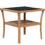 Table d'extérieur polyvalente avec verre trempé et 2 tablettes carrées en aluminium