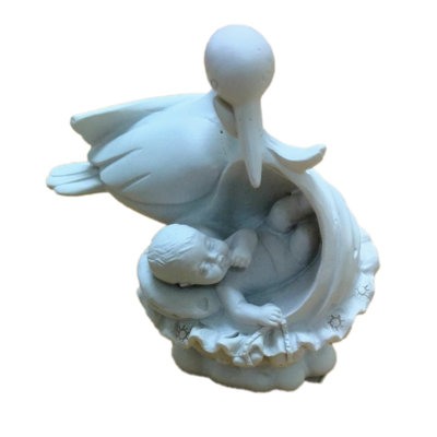Baby Being Carried By A Stork Ornaments