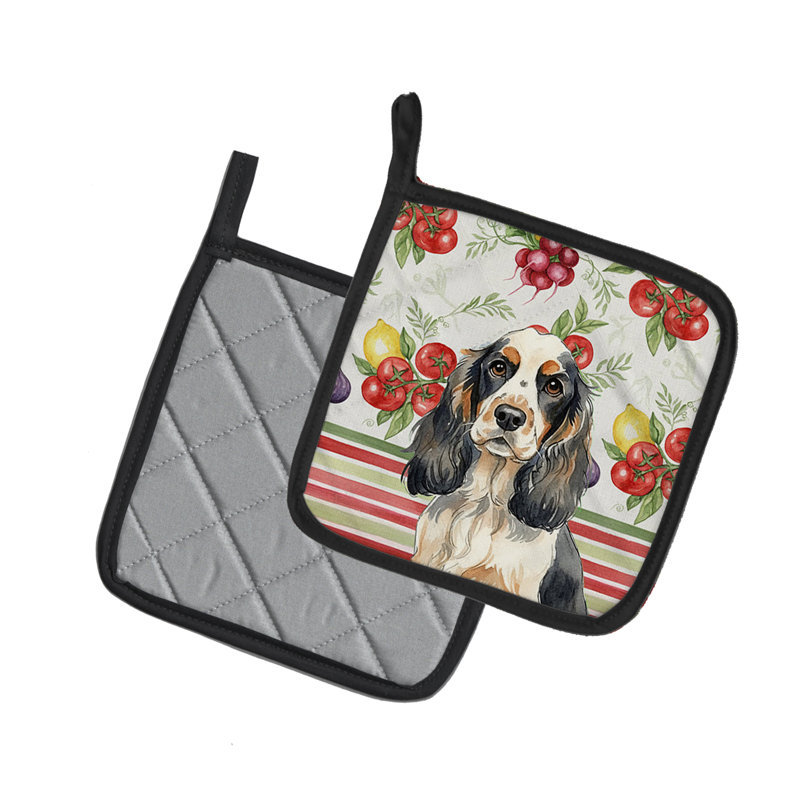Paire de supports à casseroles Parti Cocker Spaniel, Gris