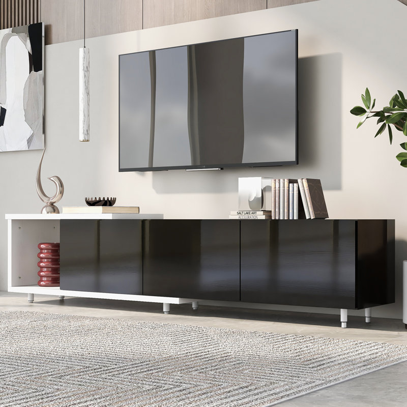 Khrista TV Stand for TVs up to 85", Black