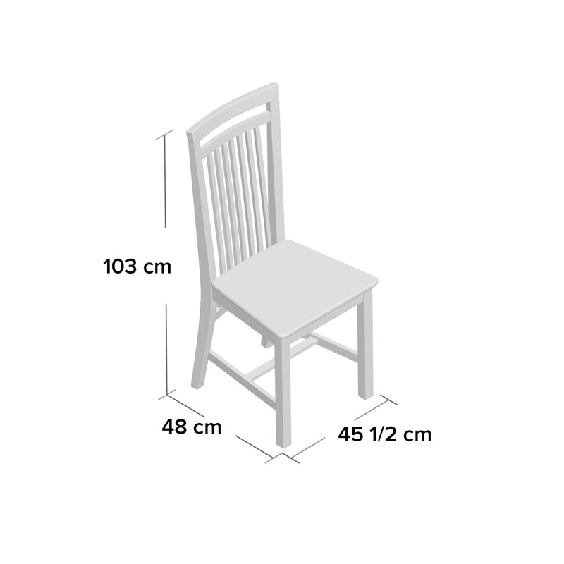 Boston 46.5cm H Solid Wood Side Chair, Stained and varnished white/Amber