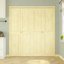 Porte pliante en bois de pin non fini avec trousse de quincaillerie d'installation (garde-manger, porte de placard)