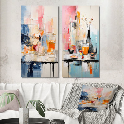 Food Picnic Abstraction - Meals & Picnics Wall Art Prints Set Of 2
