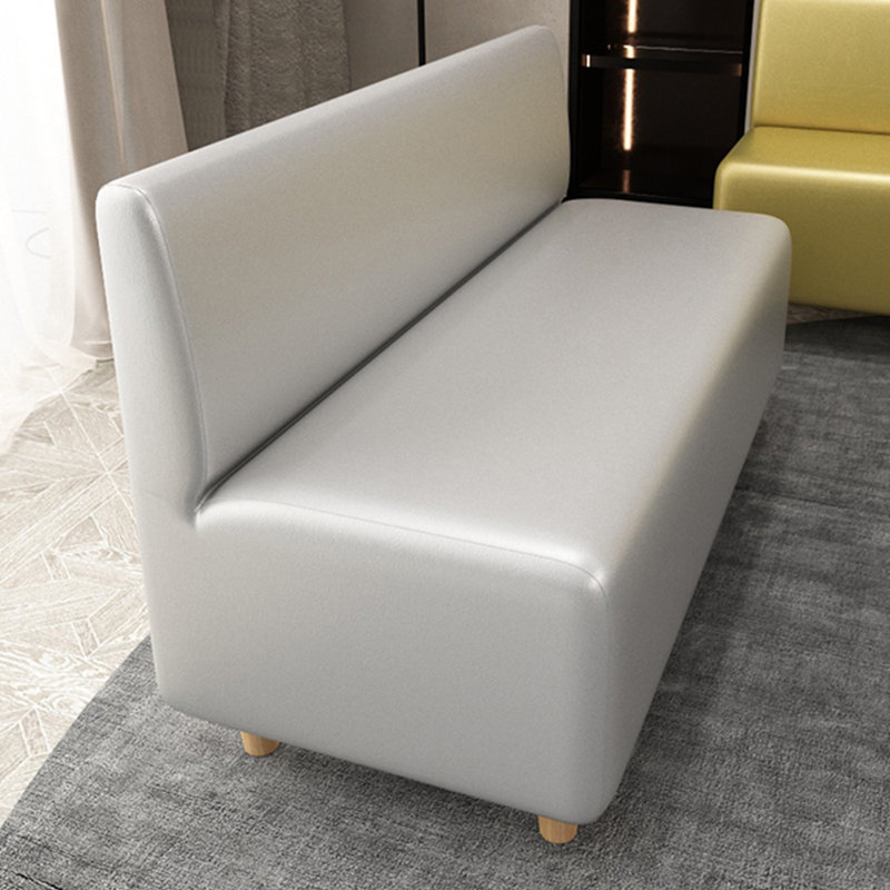 Saswin 59'' Faux Leather Loveseat, Silver Faux Leather