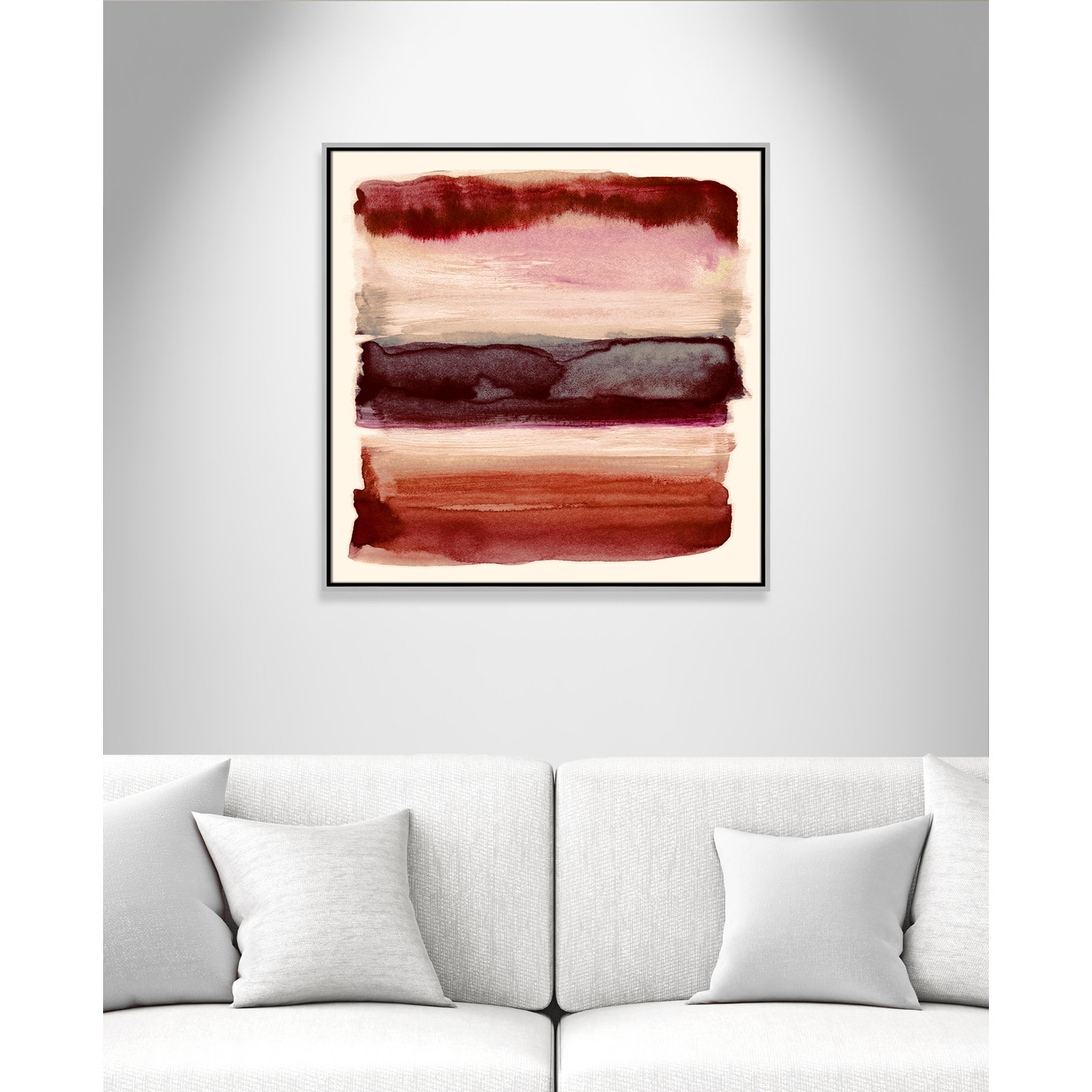 Burgundy Sky II Print by Nan, 31.5" H x 31.5" W, Silver
