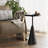Modern Round Pedestal End Table With Raised Edge Tray Top