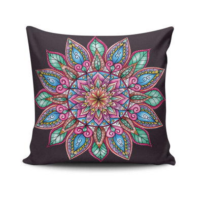 Decorative Cushion Cover, 17 x 17 Inches, 50% Cotton / 50% Polyester | Machine Washable at 104°F, Ironable, Concealed Zip Closure | Perfect for Living Room, Bedroom, and Stylish Home Décor