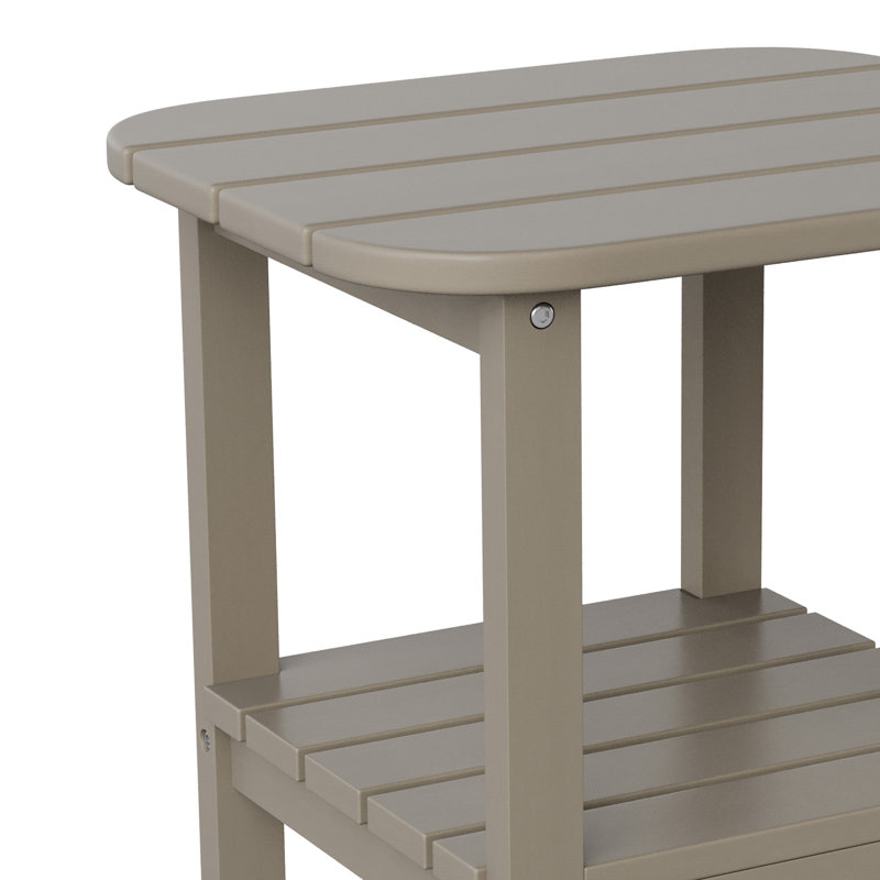 Collis Rectangular Outdoor Side Table , 17'' in. W 17'' in. D, Brown