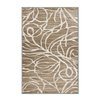 Machine Washable Abstract Gray Area Rug