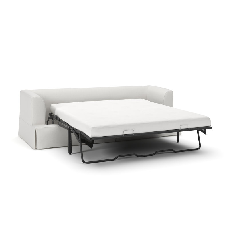 Lucia 92.5'' Slipcovered Sleeper Sofa, Macarena Beige