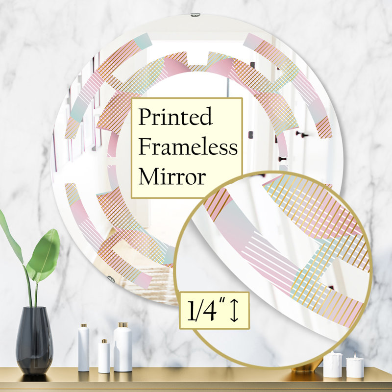 Miroir mural sans cadre à motif abstrait, 31,5 po x 31,5 po