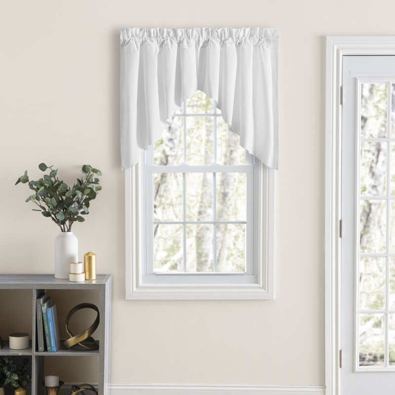 Placide Window Valance, White, 84" W x 45" L