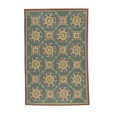 Moroccan Hand-Knotted Wool Area Rug in Green/Yellow