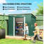 7 x 4ft Outdoor Storage Shed with Foundation Kit, Lean to Metal Garden Shed for Log, Rubbish Bin, Tool, Bike, Green