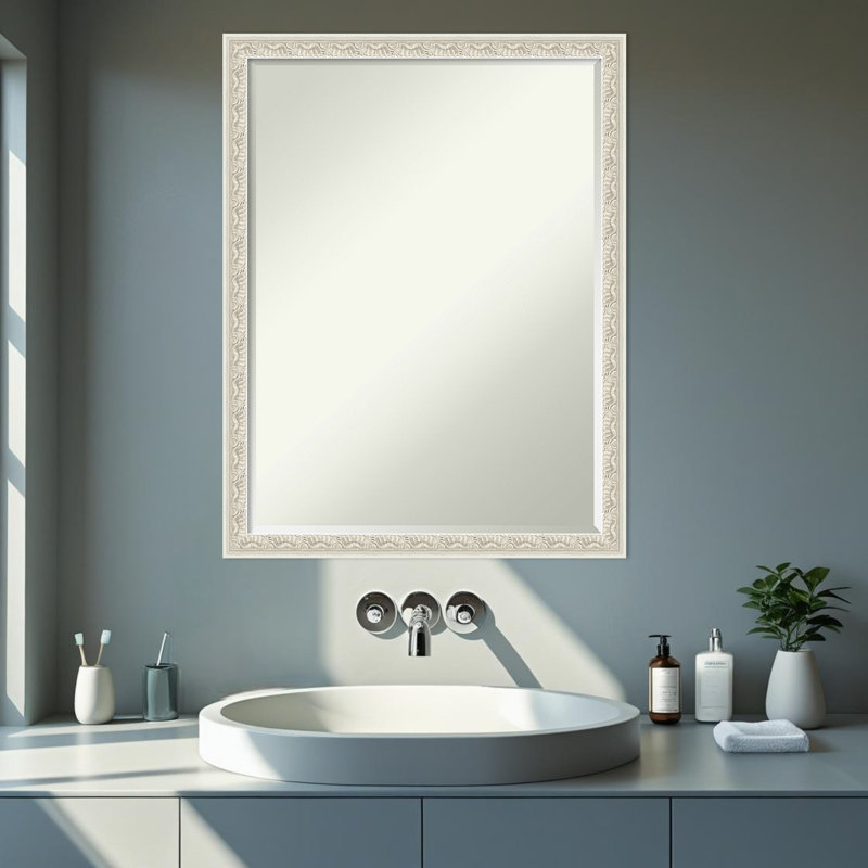 Miroir mural de salle de bain Bethany, Argent argent